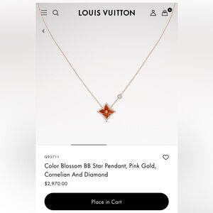 Louis Vuitton Blossom Necklace in 18K Pink Gold and Carnelian